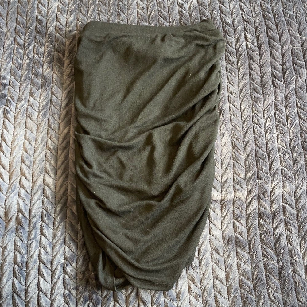 Black ruched White Fox Skirt